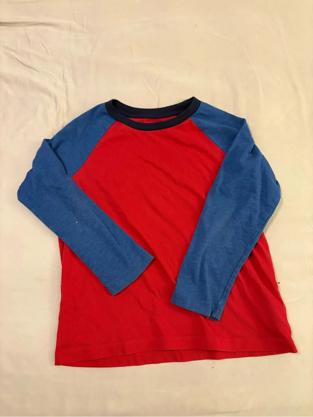 Old Navy Red Top with Blue Raglan Sleeves